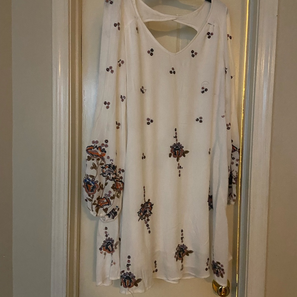 Free People Cream Textured Dress
